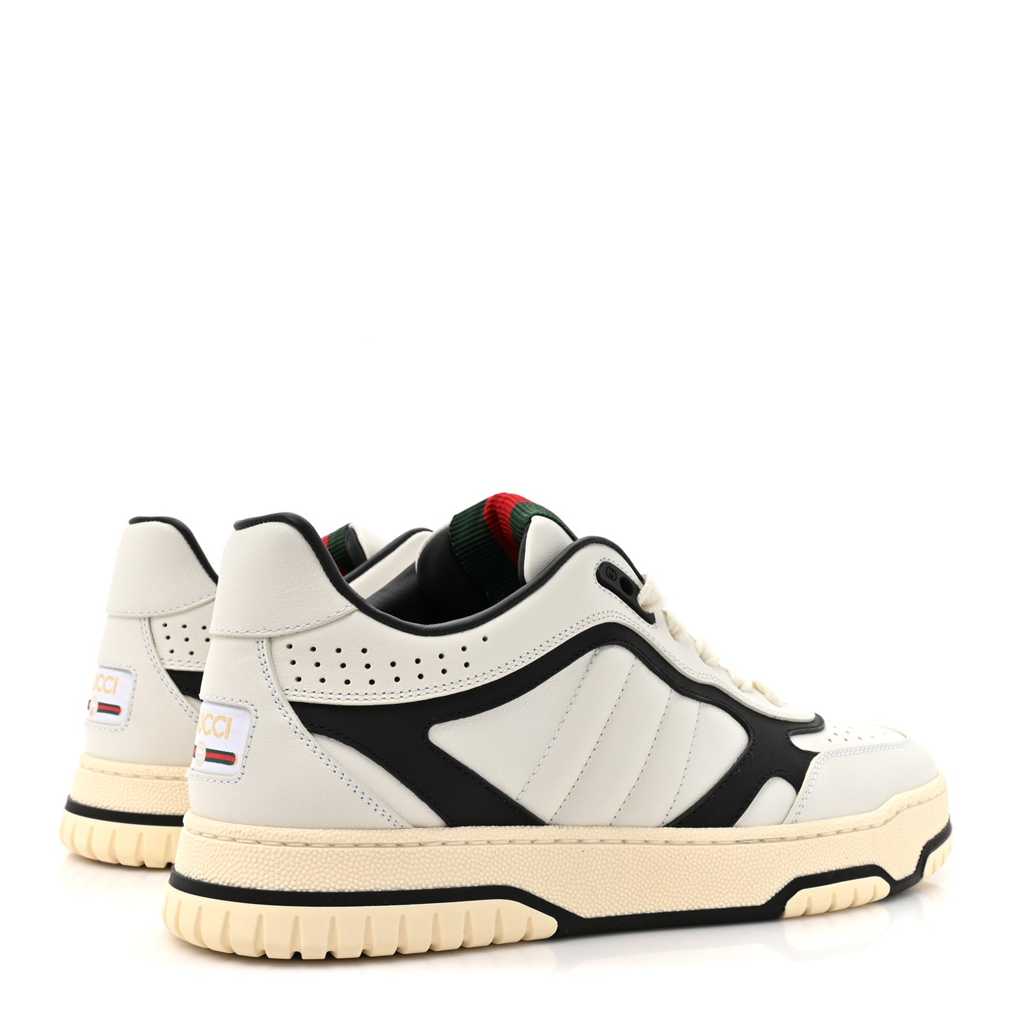 Calfskin Womens Re-Web Sneakers 38 Black White