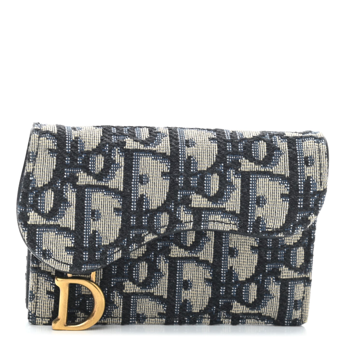 Oblique Saddle Card Holder Blue