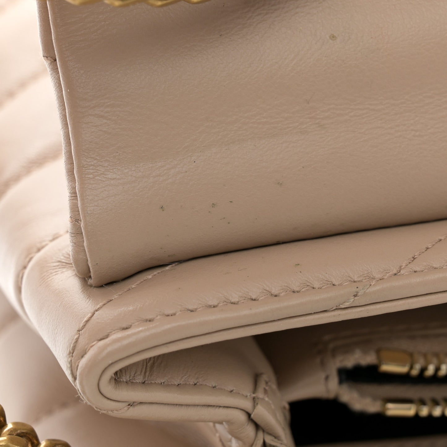 Calfskin Y Quilted Monogram Small Loulou Chain Satchel Dark Beige