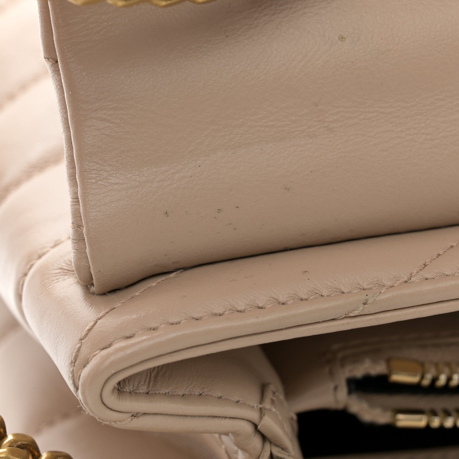 Saint Laurent Calfskin Y Quilted Monogram Small Loulou Chain Satchel Dark Beige 14 of 16