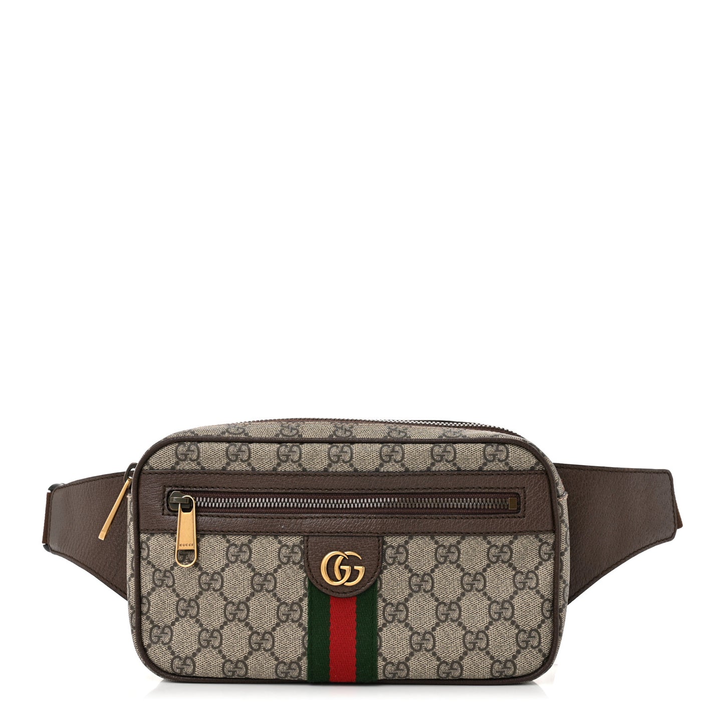 Soft GG Supreme Monogram Medium Ophidia Belt Bag Dark Brown