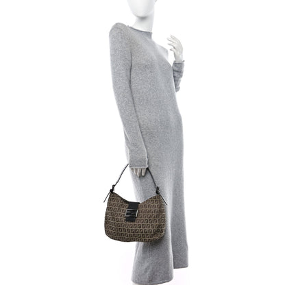 Fendi Zucchino Small Hobo Mogano Panna Testa 2 of 13