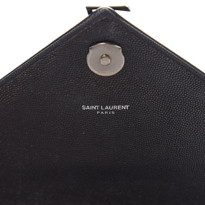 Saint Laurent Grain De Poudre Textured Mixed Matelasse Triquilt Medium Monogram Satchel Black 7 of 9