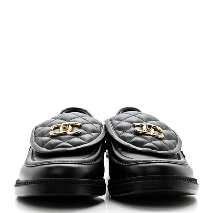 Chanel Lambskin Quilted CC Turnlock Loafers 41 Black 2 of 8