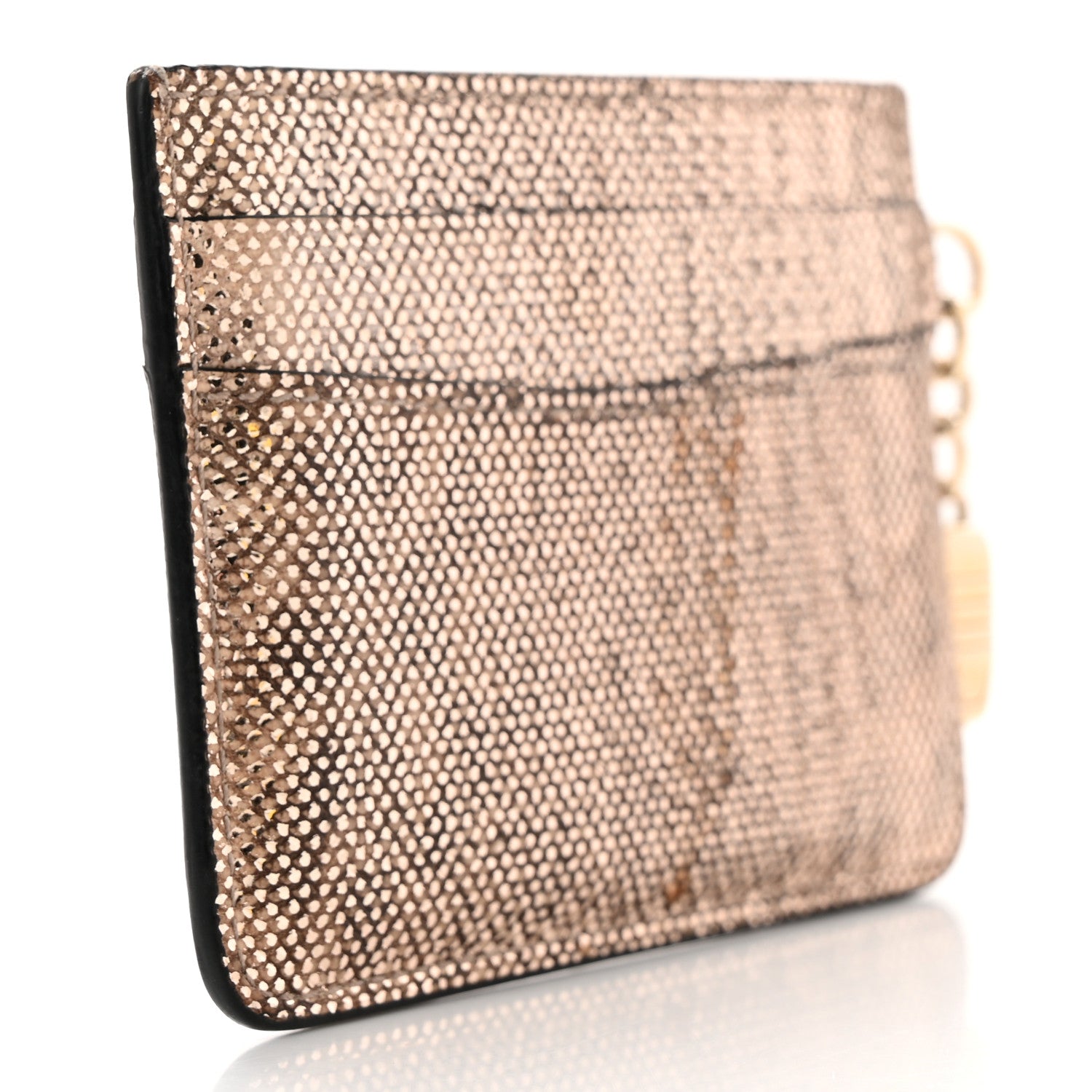 Bulgari Metallic Karung Calfskin Serpenti Forever Card Holder Wallet Beige 3 of 13