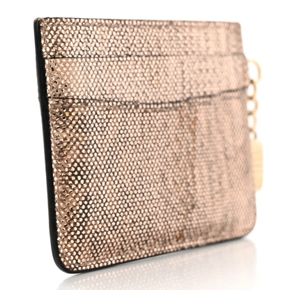 Bulgari Metallic Karung Calfskin Serpenti Forever Card Holder Wallet Beige 3 of 13