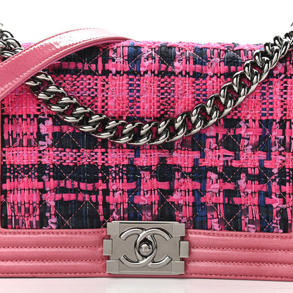 Chanel Patent Tweed Medium Boy Flap Fuchsia 7 of 11