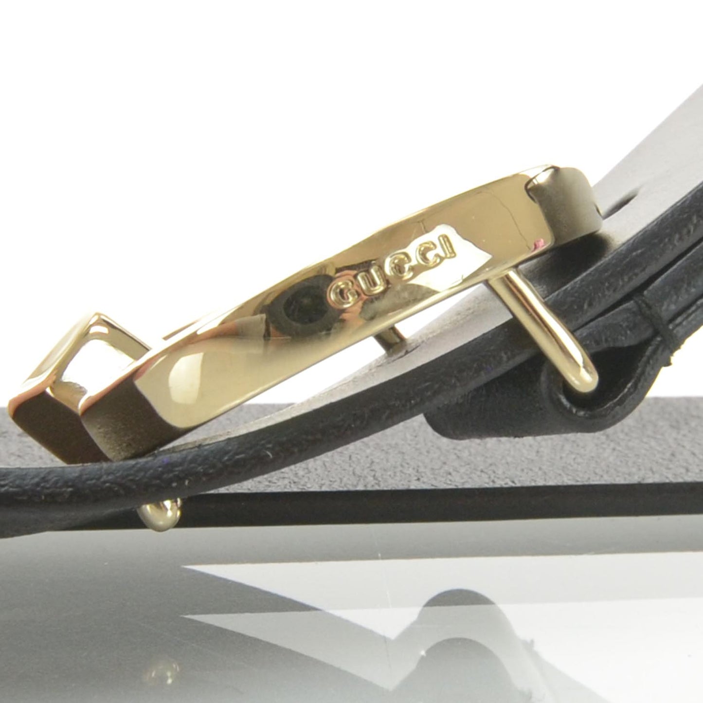 Leather Horsebit Nail G Belt Black 85 34