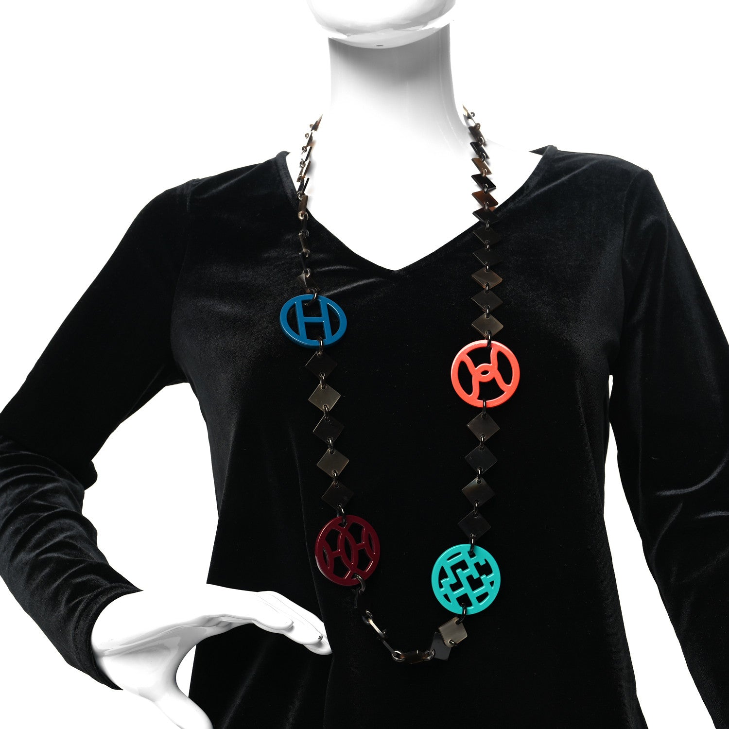 Hermes Buffalo Horn Lacquer Deva Necklace 2 of 5