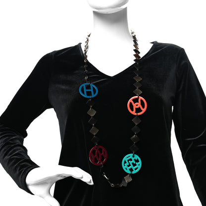 Hermes Buffalo Horn Lacquer Deva Necklace 2 of 5