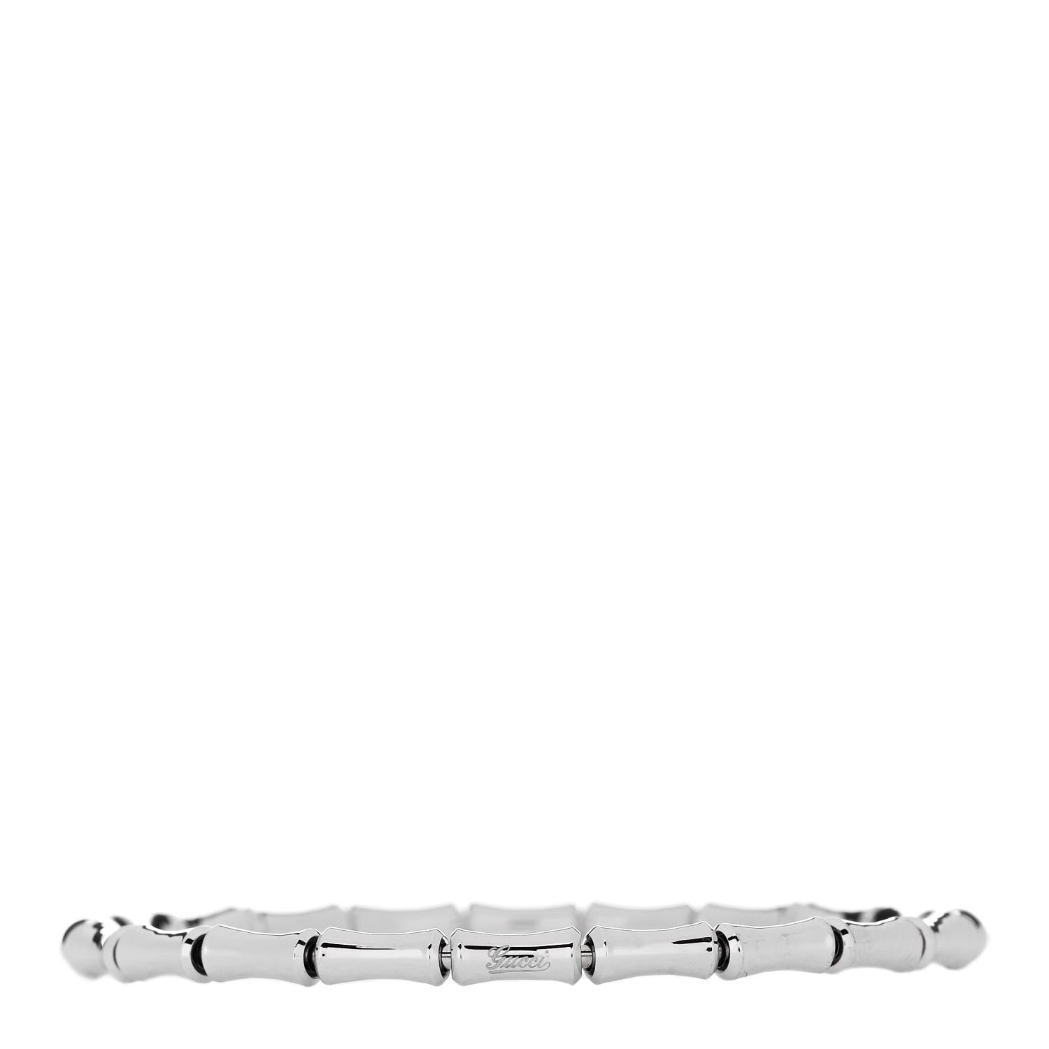 Gucci 18K White Gold Small Bamboo Spring Bracelet 1 of 7