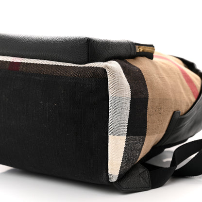 Burberry Mega Check Calfskin Abbeydale Simple Backpack Black Camel 9 of 9