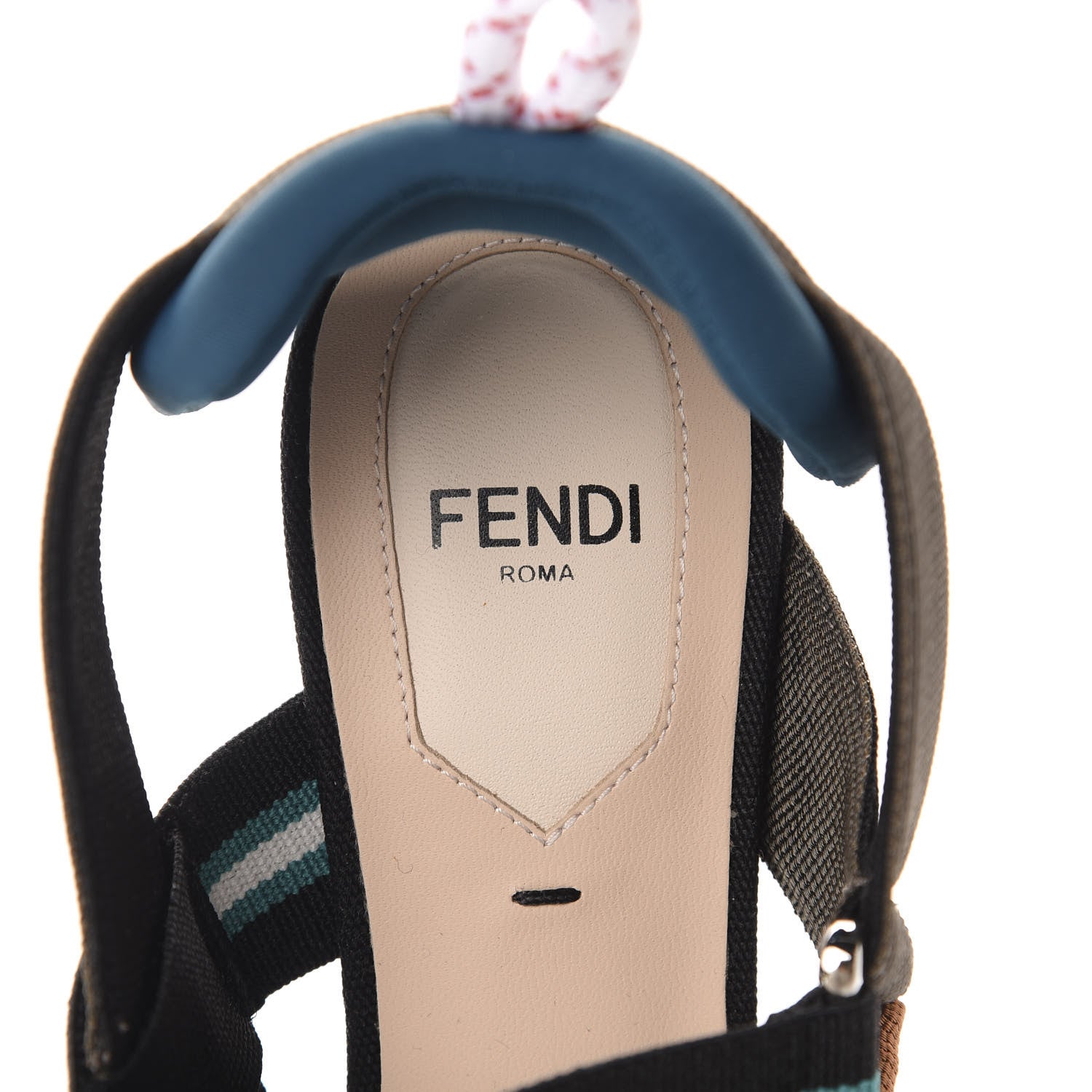 Fendi Technical Mesh Colibri 55mm Slingback Pumps 35 Black Verde Military 7 of 9