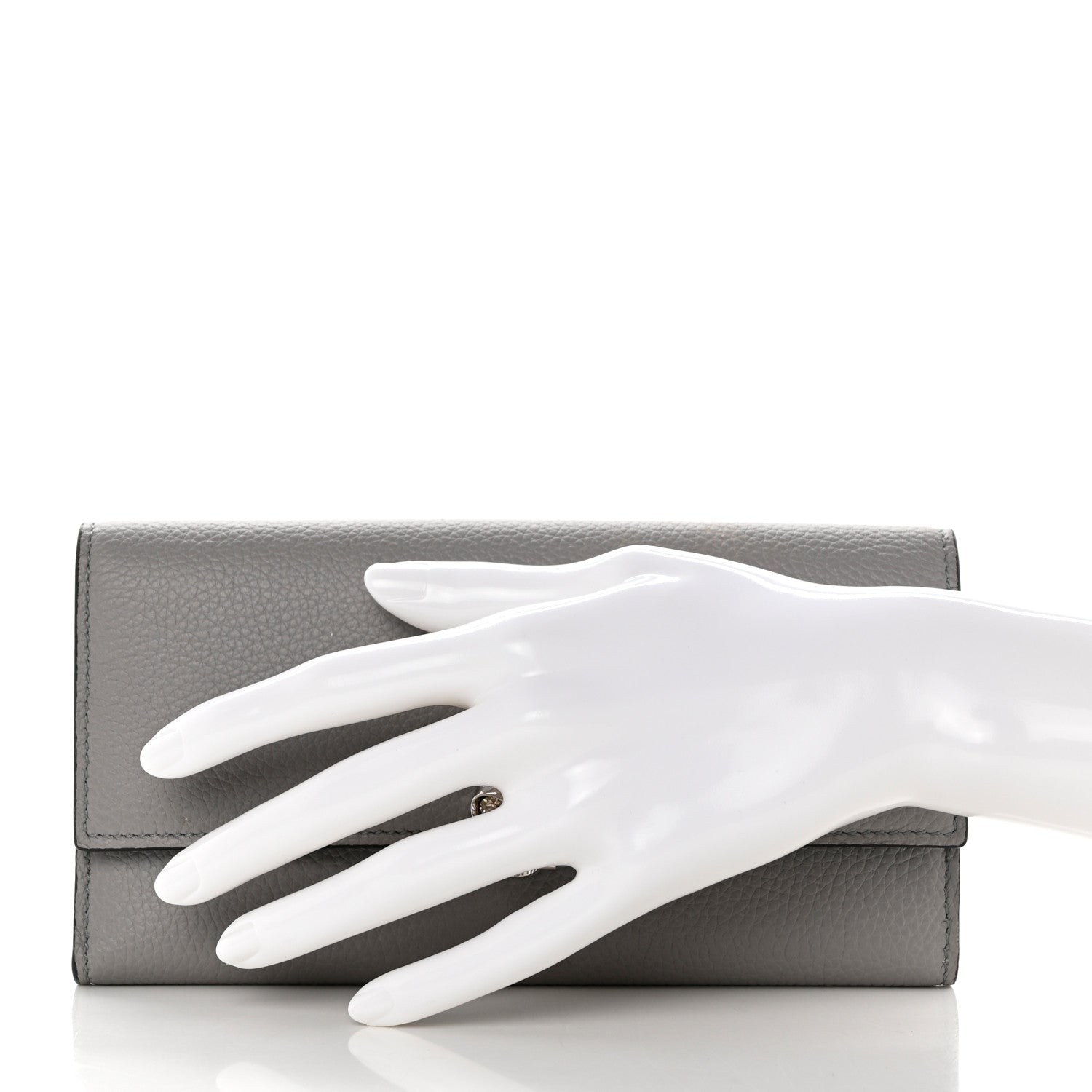 Alexander McQueen Calfskin Skull Continental Wallet Grey 2 of 10