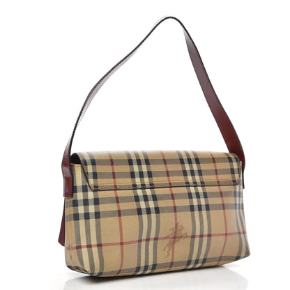 Burberry Haymarket Check Shoulder Bag Military Red 3 of 17