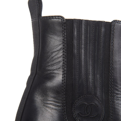 Chanel Calfskin Elastic Ankle Boots 38.5 Black 12 of 14