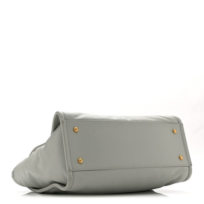 Chanel Calfskin Embossed Small Deauville Tote Light Blue 5 of 12