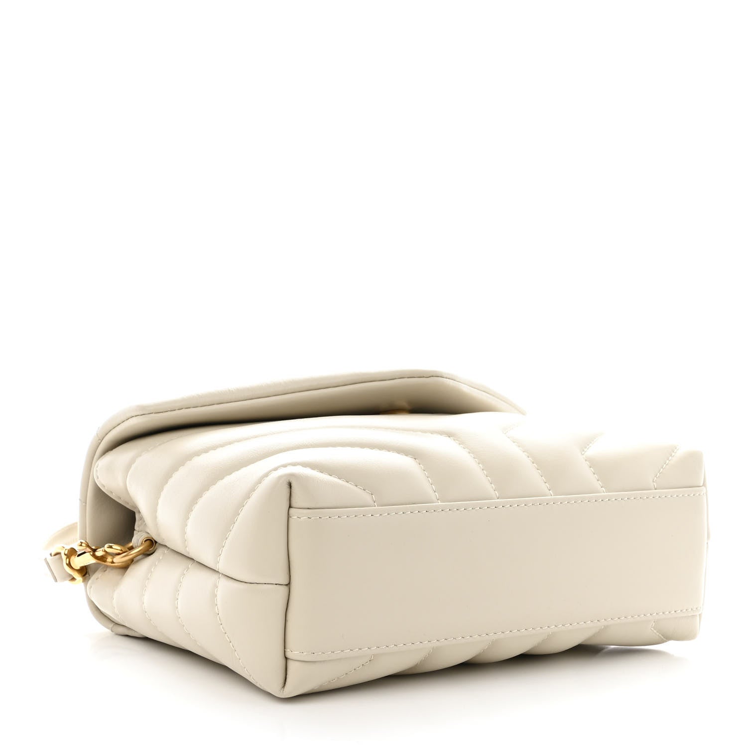 Saint Laurent Calfskin Y Quilted Monogram Toy Loulou Crossbody Bag Crema Soft 4 of 10