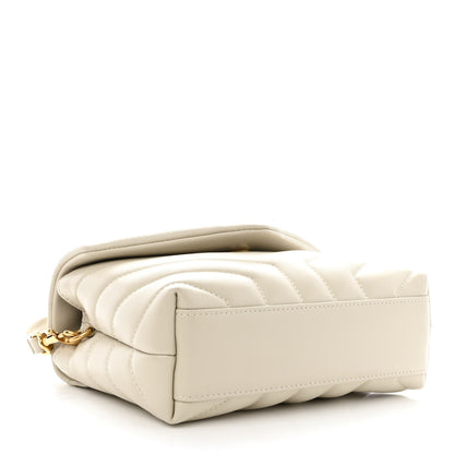 Saint Laurent Calfskin Y Quilted Monogram Toy Loulou Crossbody Bag Crema Soft 4 of 10