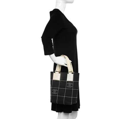 Chanel Canvas Square Stitched CC Small Tote Bag Black 2 of 19