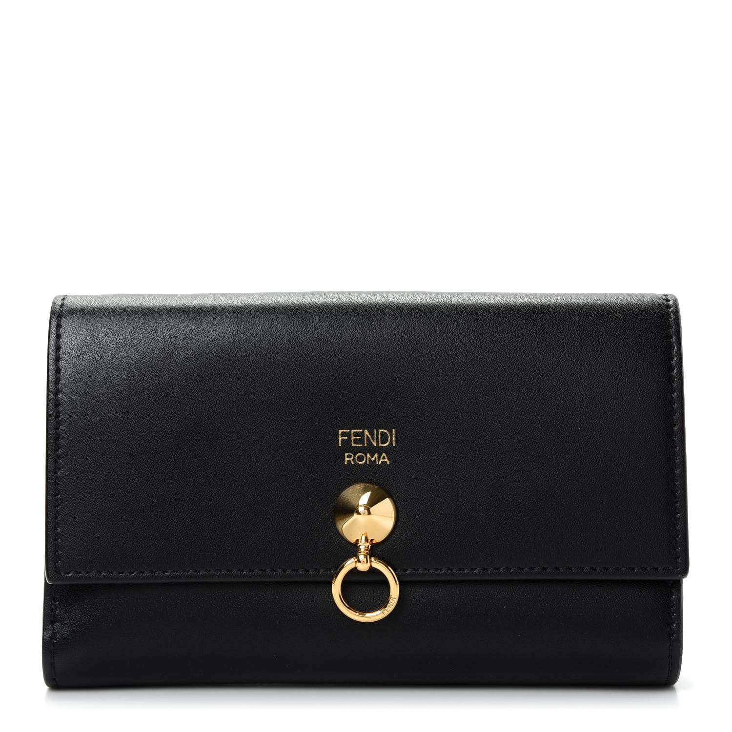 Fendi Vitello Liberty Century Lucido By The Way Medium Bi-Fold Wallet English Black 1 of 8