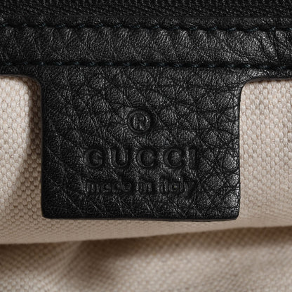 Gucci Pebbled Calfskin Vintage Web Medium Half Moon Hobo Black 6 of 9