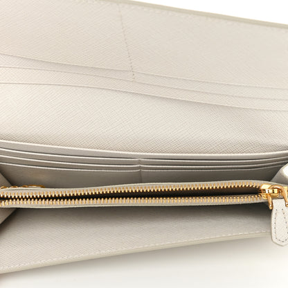 Prada Saffiano Shine Monochrome Continental Wallet Talco 6 of 8