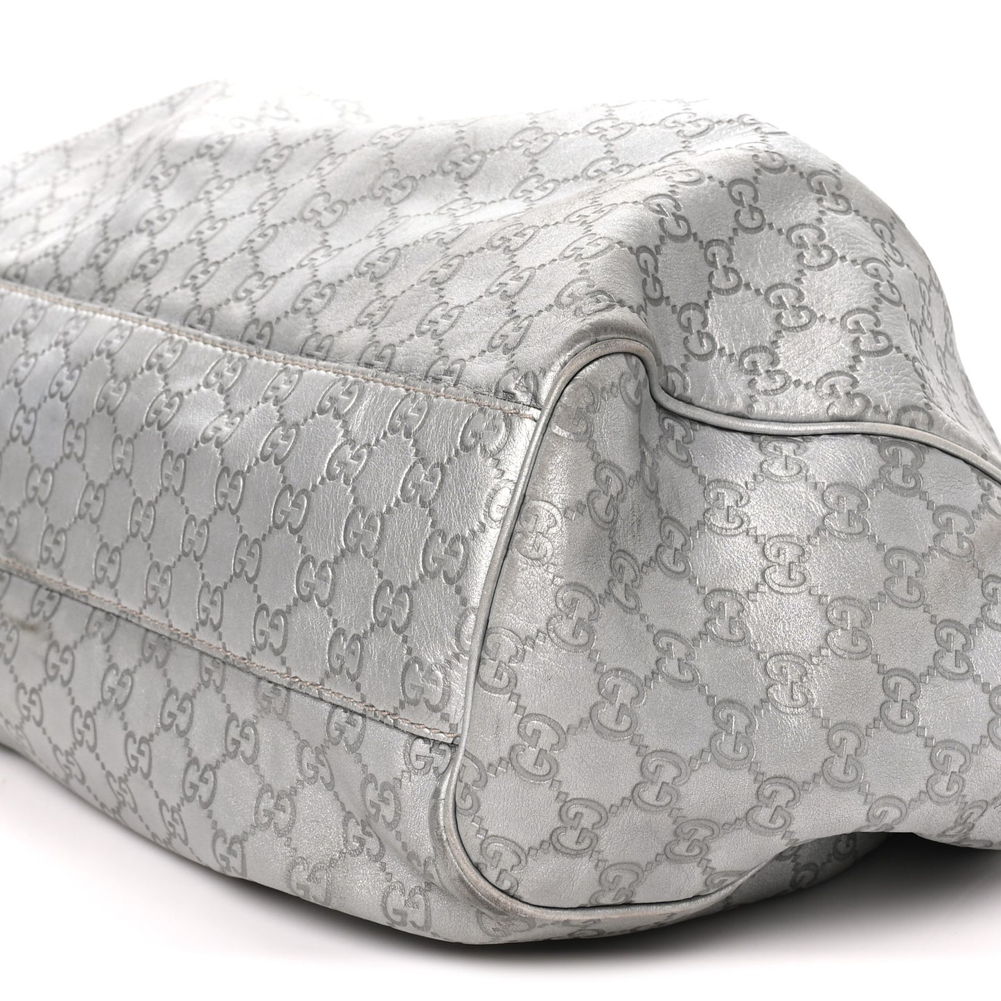 Guccissima Large Sukey Tote Silver