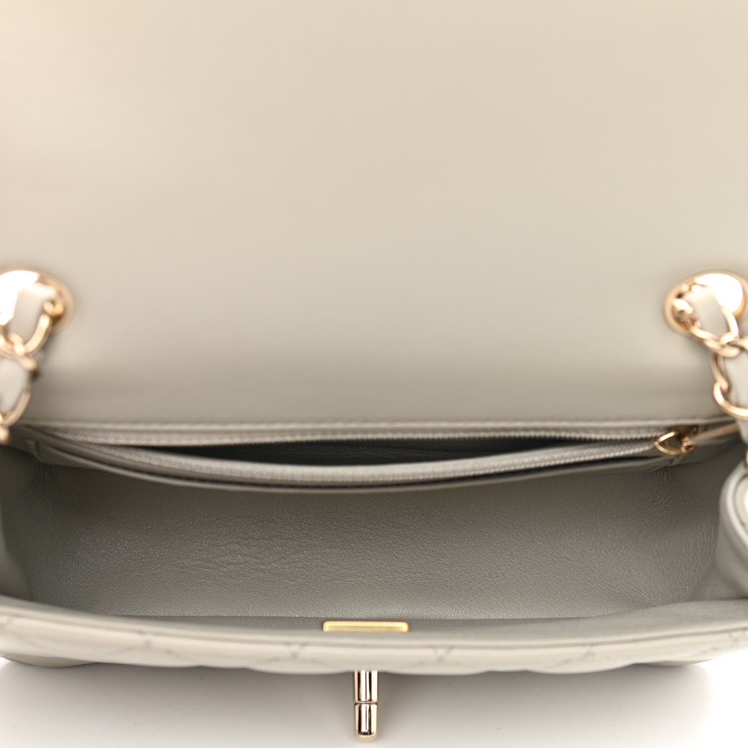 Chanel Lambskin Quilted Mini Rectangular Flap Grey 5 of 10