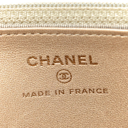 Chanel Metallic Canvas Quilted Space Charms Wallet On Chain WOC Gold 6 of 10