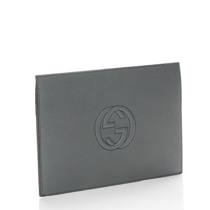 Gucci Pebbled Calfskin Soho Document Holder Grey 3 of 7