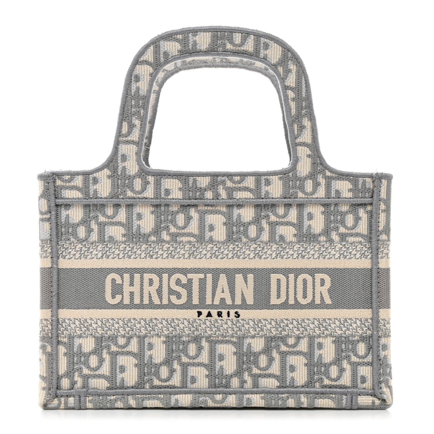 Christian Dior Oblique Mini Book Tote Grey Multicolor 1 of 11