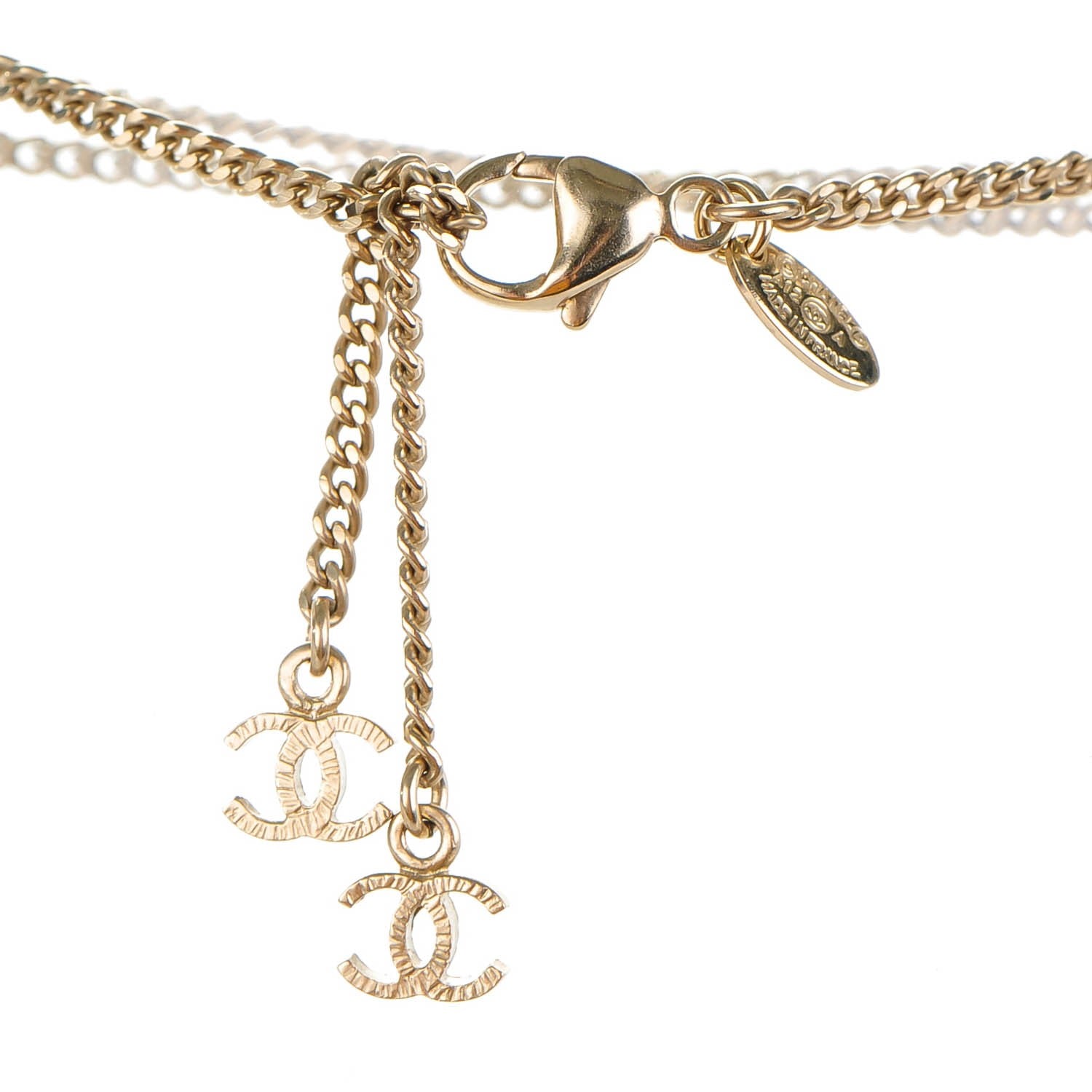 Chanel Pearl CC Pendant Long Necklace Light Gold 5 of 5