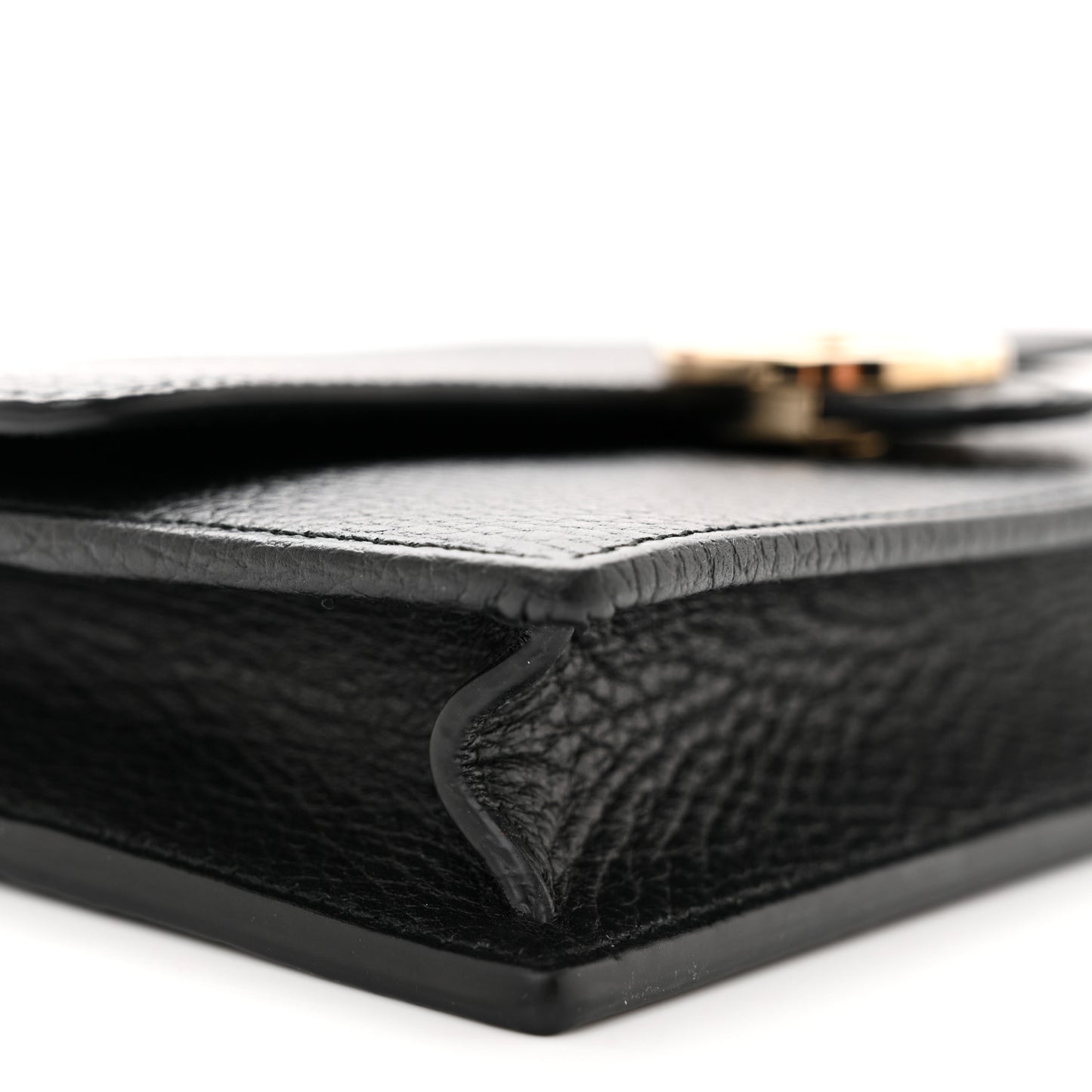 Dollar Calfskin Interlocking G Chain Wallet Black