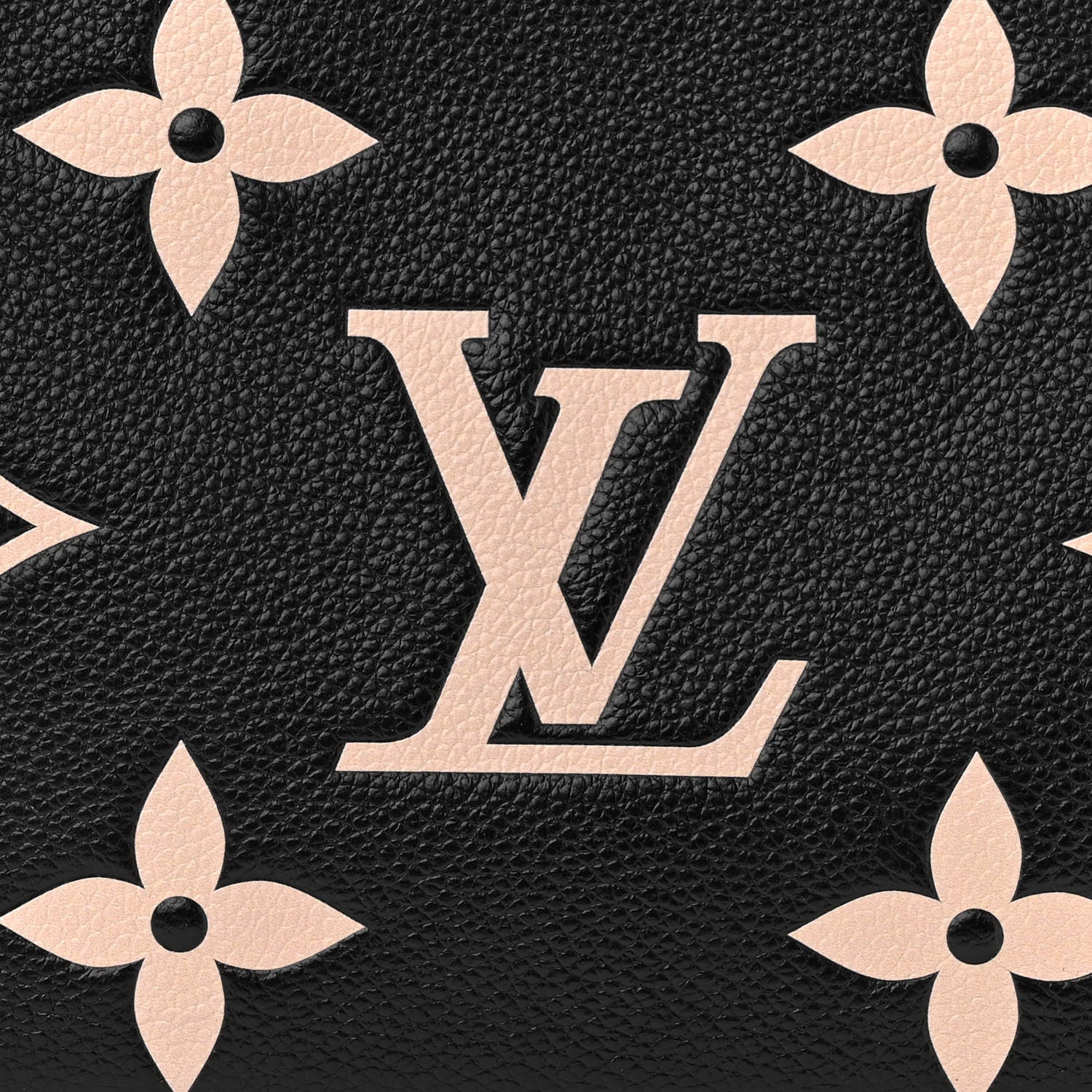 Louis Vuitton Empreinte Monogram Giant Double Zip Pochette Black Cream 8 of 10