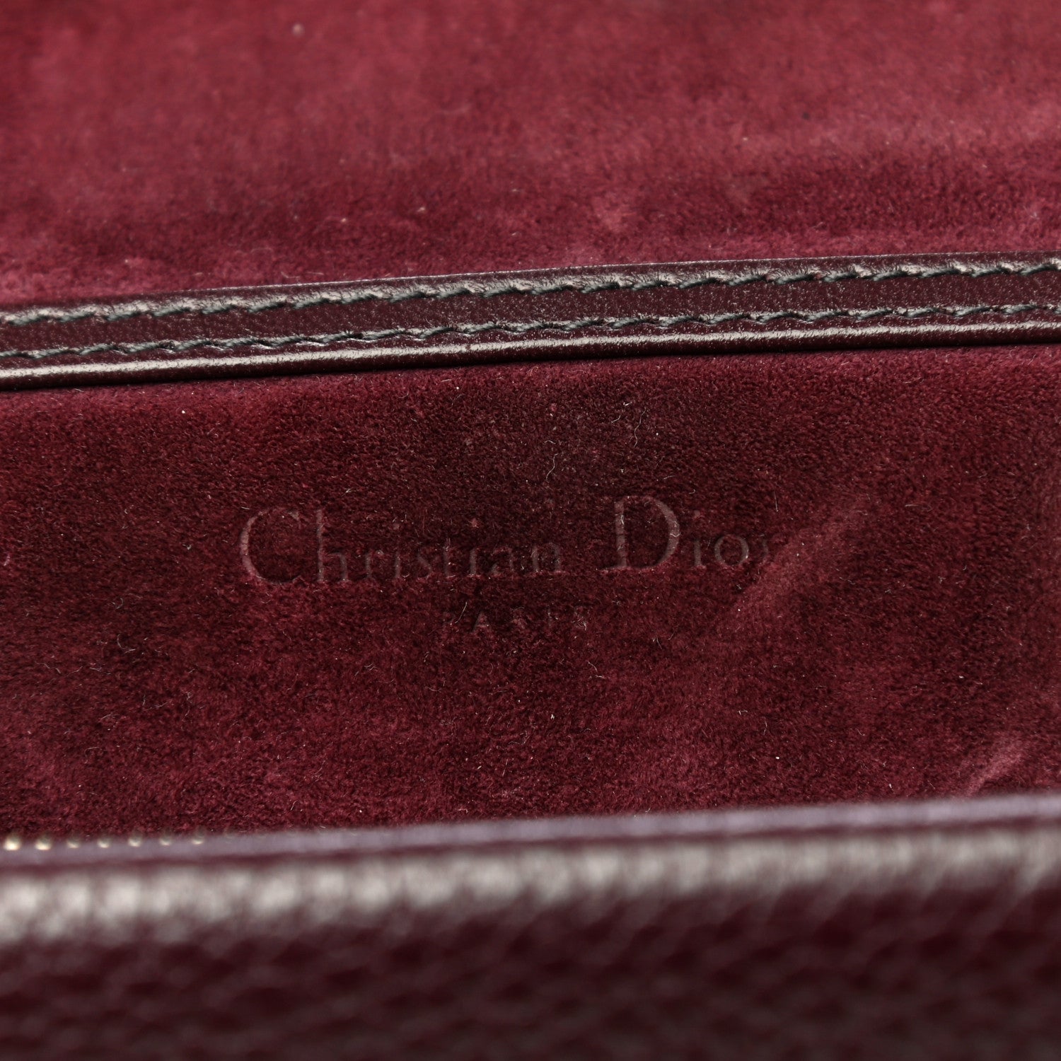 Christian Dior Grained Calfskin D-Bee Crossbody Burgundy 11 of 16