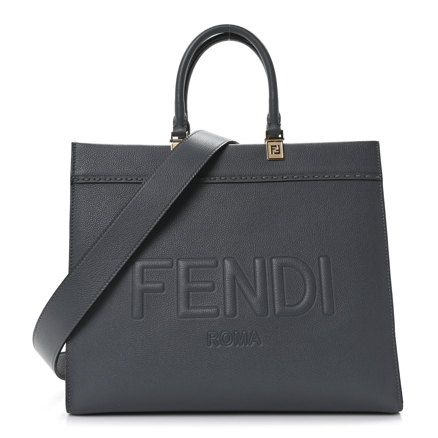 Vitello Cher Logo Debossed Medium Fendi Sunshine Shopper Tote Real Tempesta
