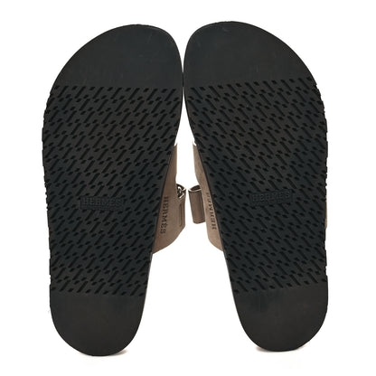 Hermes Suede Goatskin Mens Chypre Sandals 43 Beige Argile 5 of 8