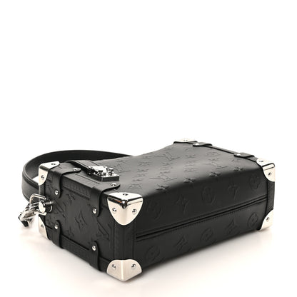 Louis Vuitton Calfskin Debossed Monogram Side Trunk Black 4 of 10