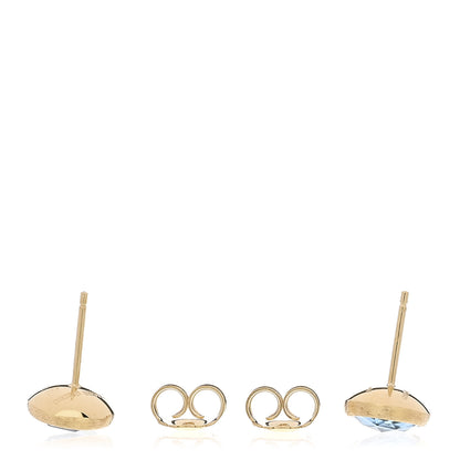 Marco Bicego 18K Yellow Gold Blue Topaz Jaipur Color Stud Earrings 3 of 4