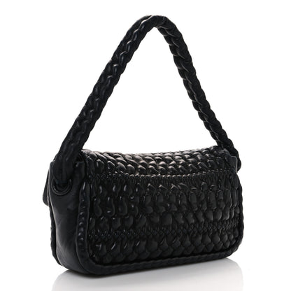 Chanel Lambskin Crochet Embroidered Shoulder Bag Black 2 of 10