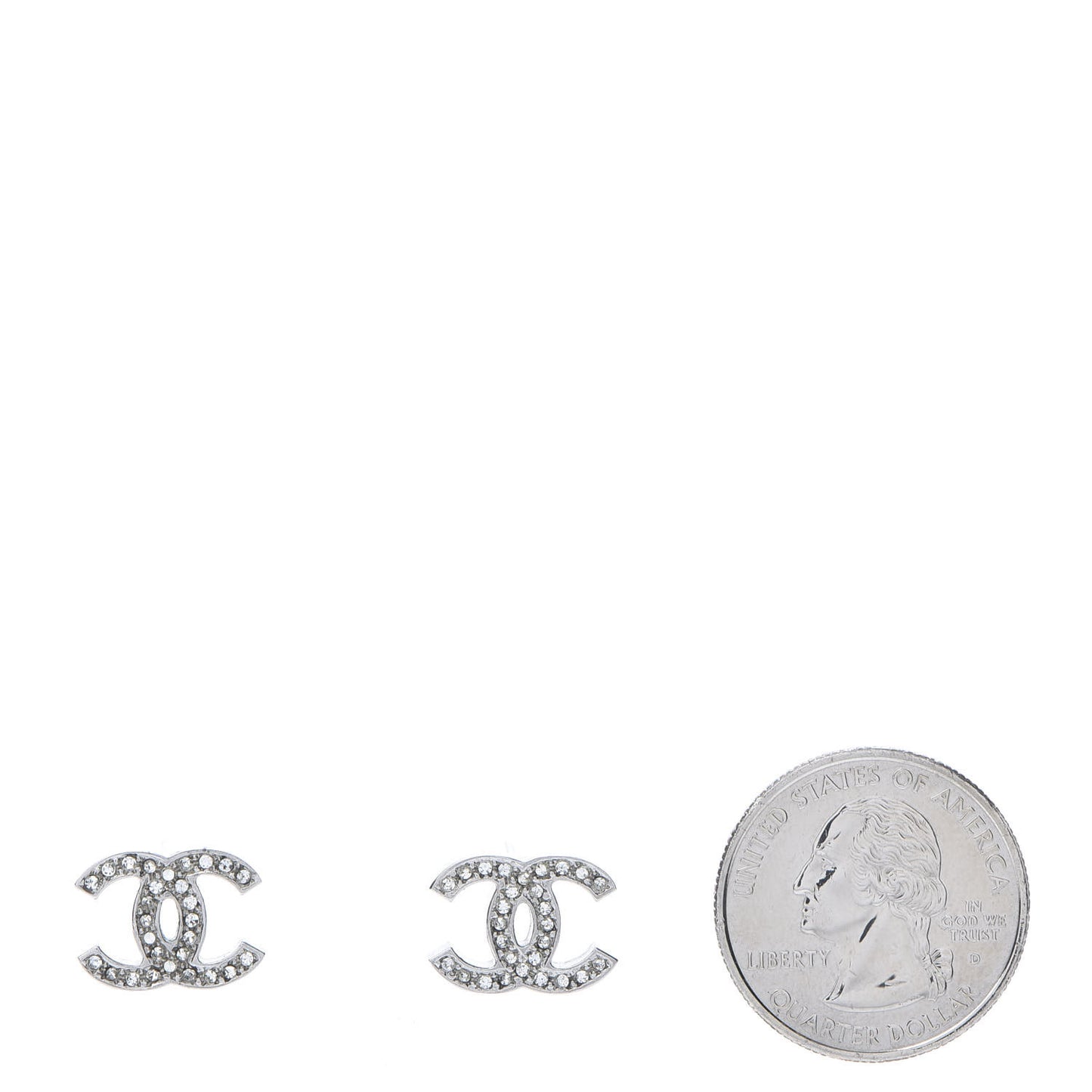 Crystal CC Earrings Silver