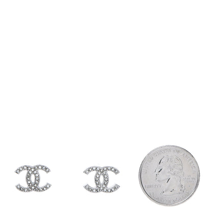 Chanel Crystal CC Earrings Silver 2 of 4