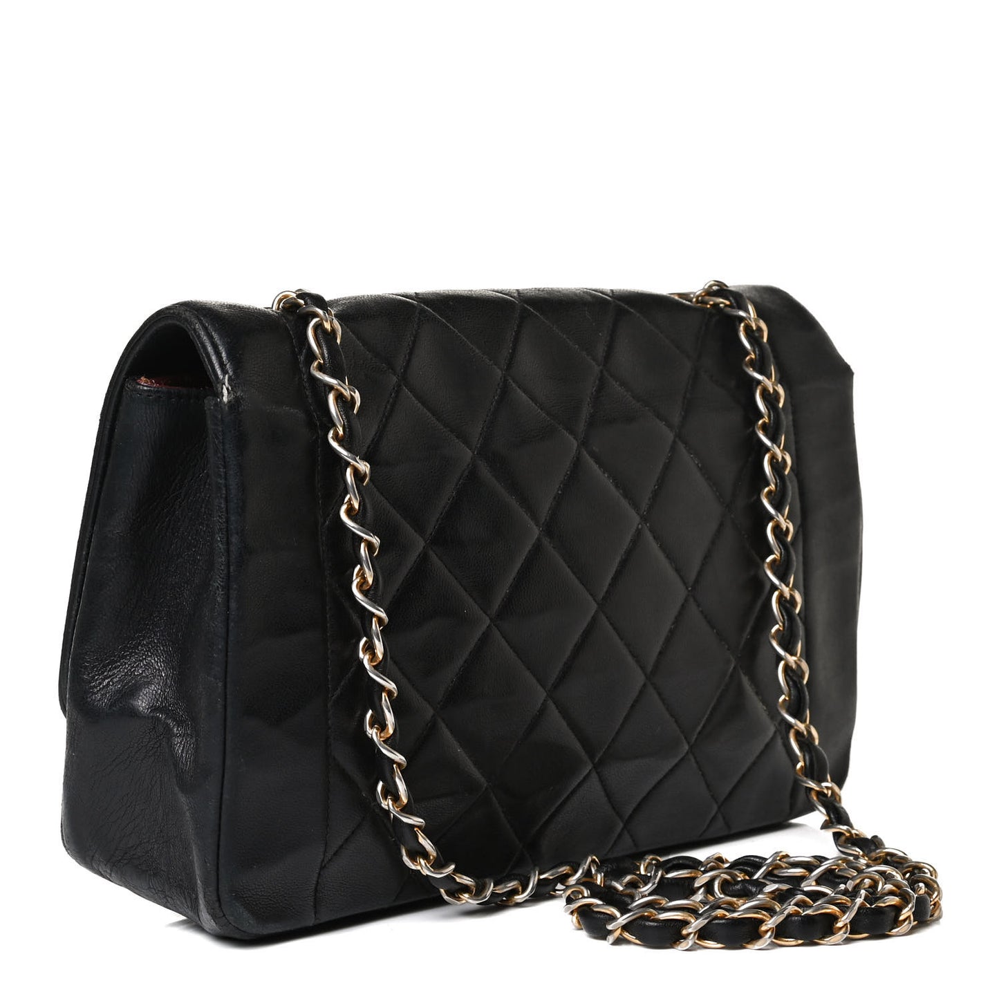 Lambskin Quilted Small Single Flap Black