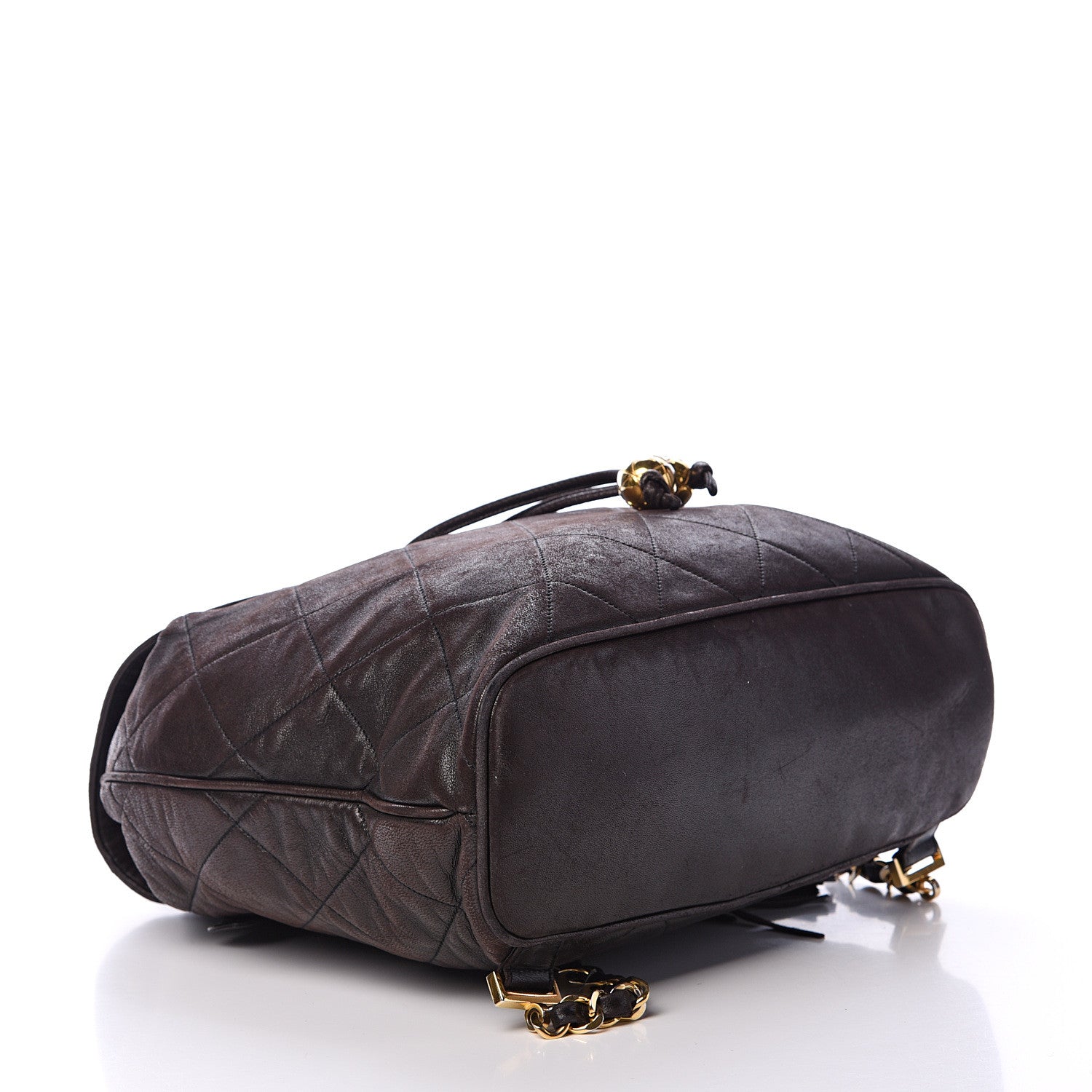 Chanel Lambskin Quilted Tassel Drawstring Backpack Dark Bown 3 of 17
