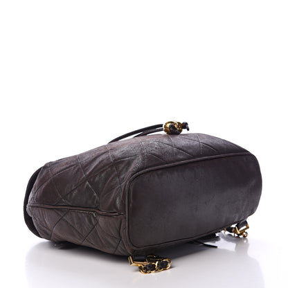 Chanel Lambskin Quilted Tassel Drawstring Backpack Dark Bown 3 of 17