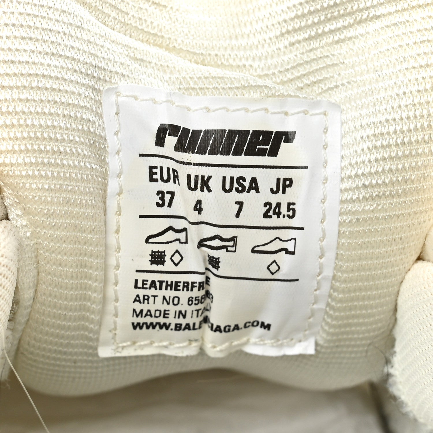 Balenciaga Mesh Rubber Monocolor Womens Runner Sneakers 37 White 9 of 9