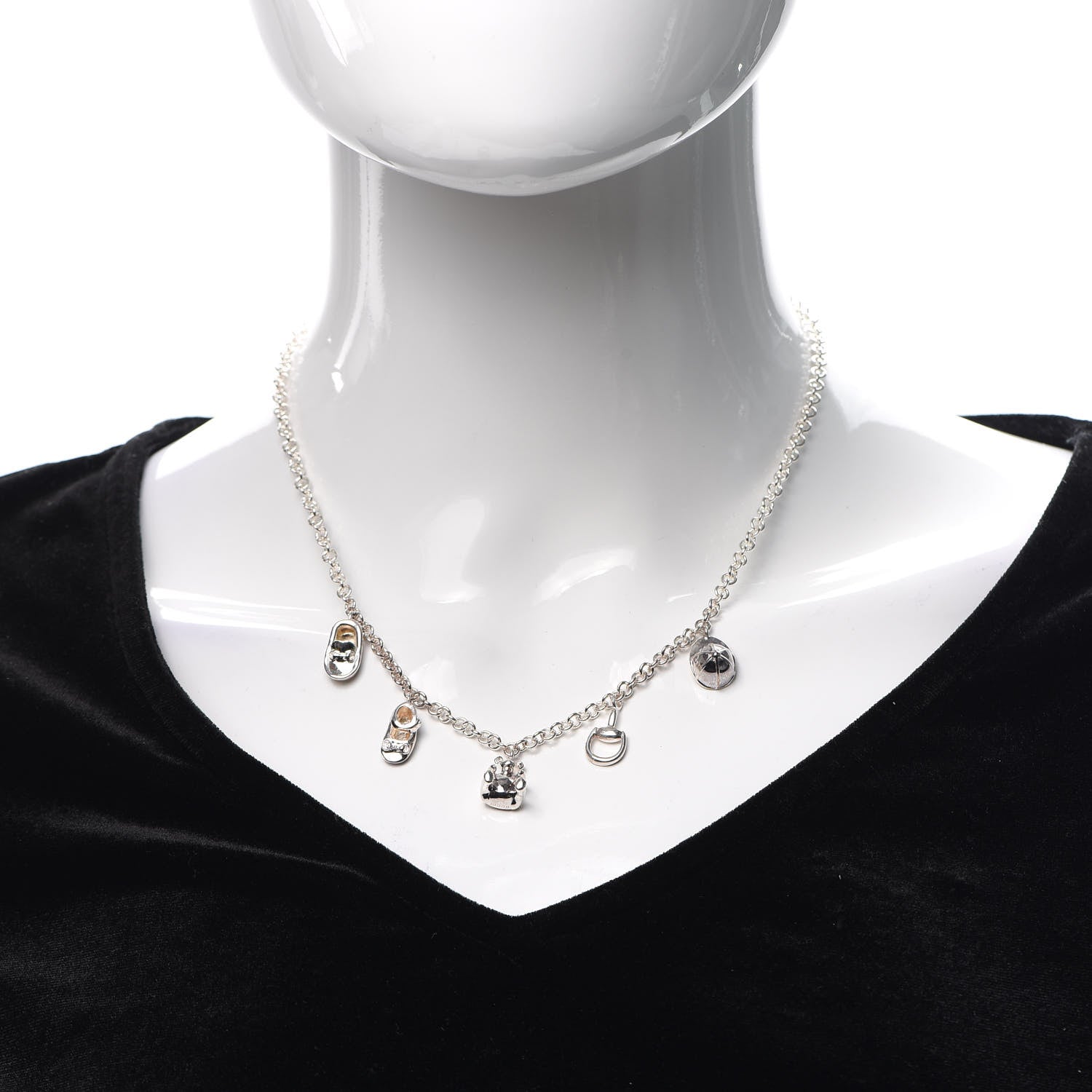 Gucci Sterling Silver Baby Charm Necklace 2 of 8