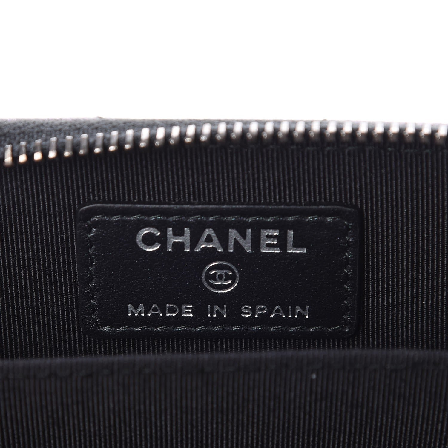 Chanel Iridescent Caviar Chevron Quilted Zip Around Coin Purse Black 6 of 8