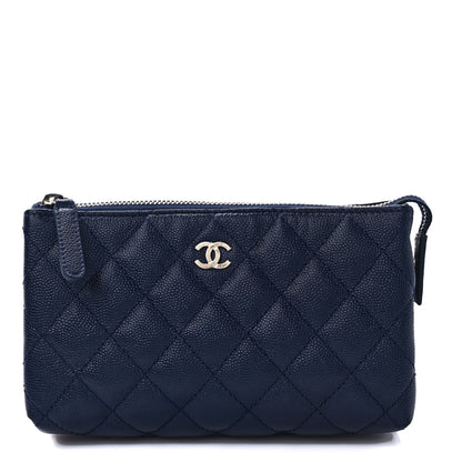 Chanel Caviar Quilted Cosmetic Case Navy 1 of 9